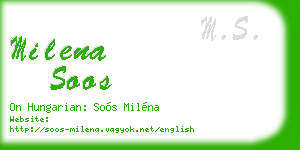 milena soos business card